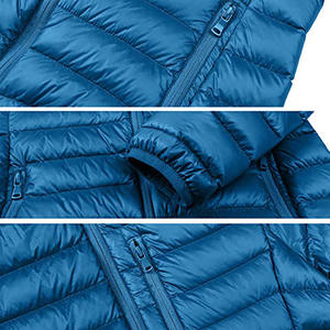 Doudoune de luxe pour homme en duvet d'oie, manteau d'hiver personnalisé de haute qualité avec col montant, fermeture éclair métallique vintage et capuche brillante - Product Image 6