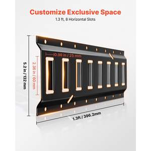 4-Pack 1.3ft E-Track <b>Tie</b>-Down Rail Kit Vans Trailers Fit Includes 2 U-Shaped Hooks 2 Tool <b>Holders</b> 2 Track Shelf Brackets 2 Tire - Product Image 4