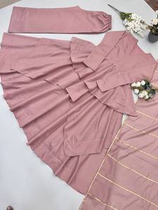 Pink Floor-Length Anarkali Suit With <b>Silver</b> Embellished Neckline Elegant Indian Pakistani Wedding <b>Dress</b> <b>Women's</b> Loose Fit - Product Image 6