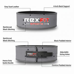เข็มขัดออกกำลังกาย Rexfit Sports หนังบุหนาพิเศษ สำหรับบรรเทาอาการปวดหลังส่วนล่างและการฝึกยกน้ำหนักมาก - Product Image 4