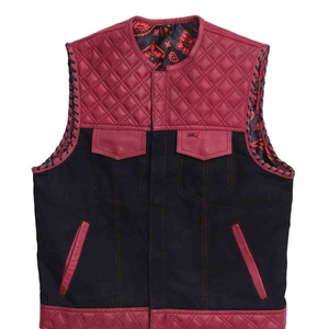 Super calidad suave hombres motocicleta cuero Real grano completo corte chaleco Biker Gilet chaleco - Product Image 1