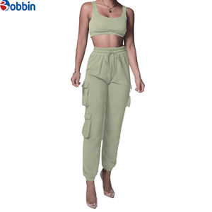 Conjunto Deportivo de Verano para Mujer, Estilo Hip Hop, 2 Piezas, Ecológico, Pantalones Cargo, Venta Caliente, Personalizado, de Alta Calidad - Product Image 3