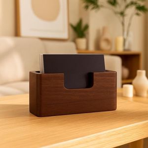 Modern Wood Card Holder Desktop Business Card <b>Stand</b> Wooden Visiting Card Display Organizer <b>for</b> Office and Home - Product Image 1