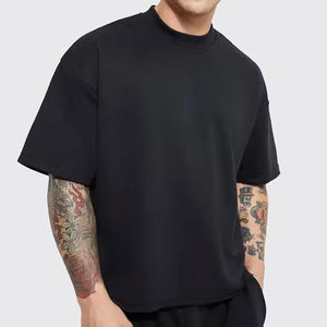 T-shirts pour hommes grande taille à prix abordable, de haute qualité, respirants, à épaules tombantes, 100% coton, épais, surdimensionnés - Product Image 2