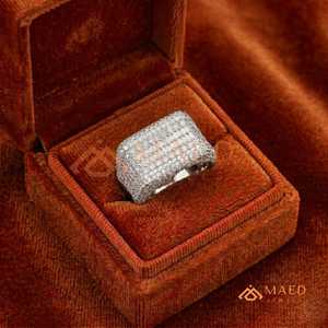 925 Sterling Silver Mens Moissanite Hip Hop <b>Ring</b> Baguette Cluster Anillo <b>Iced</b> Out Luxury Jewelry Regalo Hombre - Product Image 4