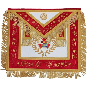 Delantal de Gran Sacerdote del Arco Real con Bordado de Hilo Metálico, Regalia Masónica para Capítulo, Delantal Masónico - Product Image 1