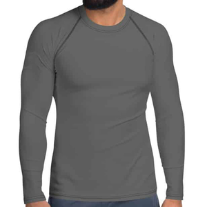 Camiseta de compresión de nailon y spandex con logo personalizado, protección UV, elástica, para entrenamiento, para hombre, venta al por mayor, fitness profesional - Product Image 3