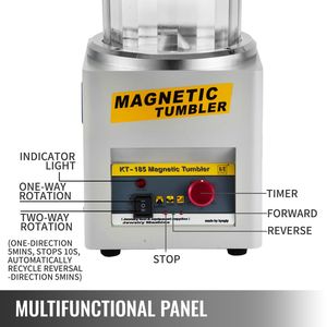 Pulitore e Lucidatore Magnetico per Gioielli 180mm 2000 RPM KT 185 con Direzione e Tempo Regolabili - Product Image 3