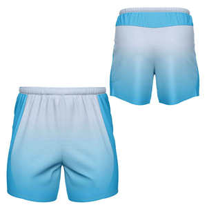 Men's Color Blocked Board <b>Shorts</b> Quick Dry Elastic Waist Mid Rise Solid Blue Swimwear Casual <b>Shorts</b> - Product Image 4