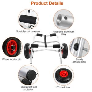 Carrello Pieghevole per Trasporto Paddleboard, Kayak, Canoa, Barca, Capacità 80 kg, Rimorchio per Carrelli e Trolley Manuali - Product Image 4