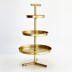 Wholesale Wedding And Party Decor Elegant Dessert Serving Tray Display <b>Stand</b> Stylish Design Gold Square <b>3</b> <b>Tier</b> Metal <b>Cake</b> <b>Stand</b> - Product Image 5