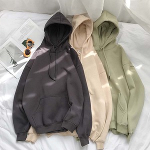 Sudadera con Capucha Unisex, Color Beige Sólido, Felpa Francesa, Estilo Casual, Bolsillo Frontal, Corte Regular, 100% Algodón, Bordada, Transpirable - Product Image 2