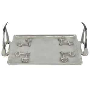 Bandejas de Servicio de Comida Estilo Americano, Forma Rectangular, Bandeja Metálica Hecha a Mano con Asas de Estribo de Caballo, Bandejas Decorativas de Grado Alimenticio - Product Image 6