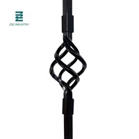 Vente en gros de balustres d'escalier en acier inoxydable noir mat de 1/2 pouce, 44 pouces, carrés creux, garde-corps en fer uni, fuseaux en fer forgé