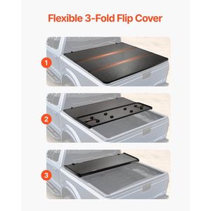 Copertura Tonneau Tri-Fold per Cassone Ram 1500 Fleetside 5.7 (67.4'') 2009-2024, Compatibile con Carrozzeria Classica/Nuova 19-24, Accesso Posteriore - Product Image 3