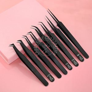 Free Custom Logo Lash Tweezers Volume 90 Degree Private Label Mega Volume Tweezers Fiber Tip Eyelash Extension Lashes Tweezers - Product Image 1
