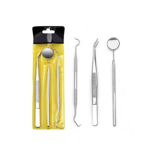 3PCS Stainless Steel Cleaners Dental Instrument Hygiene Tooth Mouth Mirror <b>Probe</b> Scraper Tweeze Dental Tools By Grip Surgical - Product Image 1