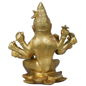 Estatua hecha a mano de latón de 6 pulgadas diosa de ocho brazos Varahi escultura India para dar regalos - Product Image 3