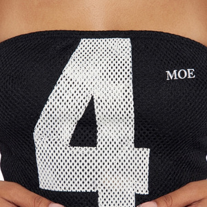 Women's Strapless <b>Mesh</b> <b>Crop</b> <b>Top</b> Custom Graphic Print Jersey Athletic Inspired women's shirt Lace Side Bandeau <b>Top</b> Boutique Style - Product Image 5