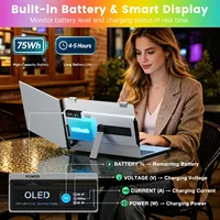 Nouvelle Tendance 2026 : Moniteur Portable OLED 14 Pouces 1200P avec Batterie Intégrée et Écran Intelligent, Corps Entièrement Métallique, Extension d'Écran pour Ordinateur Portable