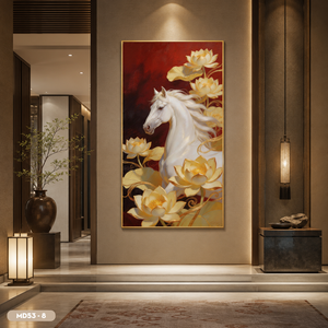 Peinture sur soie de chevaux au galop de la marque HALO, artisanat mural peint à la main au Vietnam, décoration intérieure, fabriqué au Vietnam, vente chaude - Product Image 2