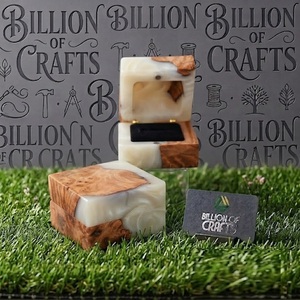 Premium Timber Resin <b>Ring</b> <b>Holder</b> for Bridal Ceremony Romantic Couple Gift - Product Image 1