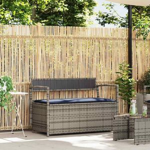 Banc de rangement de jardin bleu marine et gris pour terrasse - Product Image 1