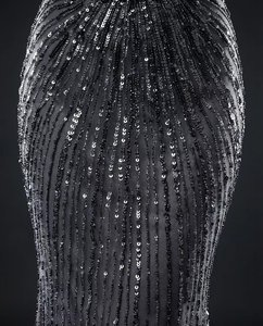 Luxury Sequin Mermaid Evening Gown Deep V-Neck Sleeveless Floor Length Prom Dress High-End Formal Party Wear Manufacturer - Product Image 3