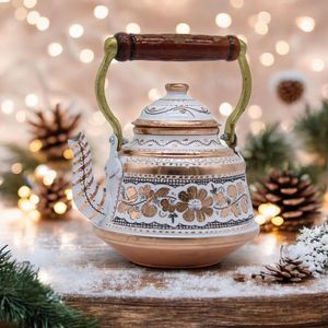 Traditional Handmade Copper Kettle For <b>Tea</b> Brewing Hot Water Serving And Elegant Kitchen Counter Decoration - Product Image 1