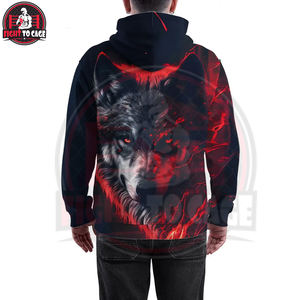 Sudadera con Capucha Ligera, Transpirable, de Alta Calidad, con Estampado por Sublimación, con Cierre, Estilo Gótico, Roja y Negra, para Otoño - Product Image 5