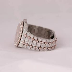 Reloj Clásico con Diamantes Moissanite, Totalmente Cubierto de Piedras, Estilo Hip Hop, Movimiento Automático VVS, Reloj de Lujo de Acero Inoxidable - Product Image 4