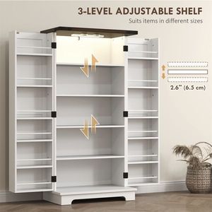 Mobile dispensa moderno in legno massello con pannelli in MDF e compensato - Product Image 2