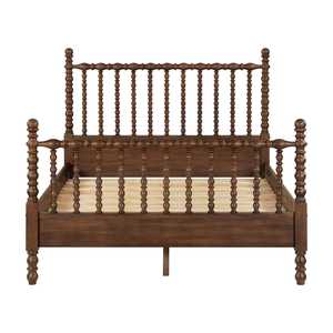 Modern Solid Wood Spindle <b>Bed</b> Frame <b>Rustic</b> Farmhouse Custom Size Wooden <b>Bed</b> Frame - Product Image 1