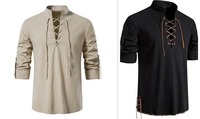 Kemeja Pria Terbaru Musim Panas, Model Slim Fit, Kancing, Lengan Panjang, Kerah V, Bahan Katun Linen, Nyaman dan Bernapas, OEM