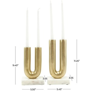 U-Shaped Candlestick <b>Holder</b> Set with <b>Marble</b> Base 9.40-11.25 Inch for Home Decoration - Product Image 1