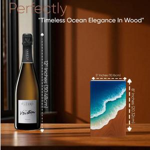 Urne funéraire artisanale de luxe en résine et bois de noyer, motif vague océanique, pour cendres humaines, taille moyenne 9x5,5 pouces, boîte urne. - Product Image 2