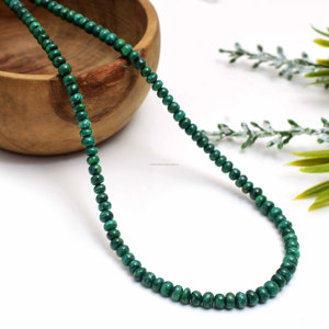 Green Corandum Rondelle Shape Smooth Gemstone Beads 16 pulgadas Strand Loose para pulsera Fabricación de joyas - Product Image 3