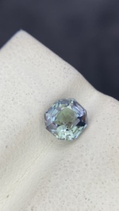 Certified Natural Unheated Bio Color <b>Mermaid</b> Tanzanite Square Hexagon Brilliant Cut Natural Zoisite 1.21 Carat Loupe Clean - Product Image 3