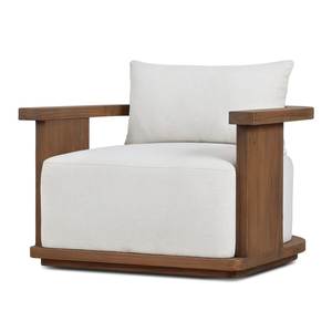 Orvexa Teak Lounge Chair with Bold <b>Frame</b> and Soft <b>Deep</b> Cushion for Modern Living Spaces - Product Image 1
