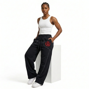 Custom Heavyweight Wide Leg Fleece Sweatpants for Women Heavyweight Loose Fit Sweatpants for Women 2026 - Product Image 2