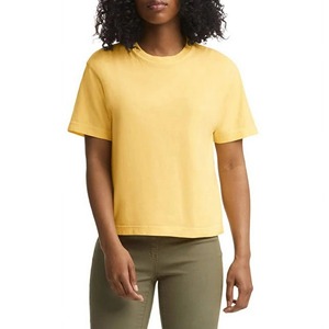 Nouveau T-shirt court coupe droite épaules tombantes respirant écologique 100 % coton anti-plis streetwear femme - Product Image 2