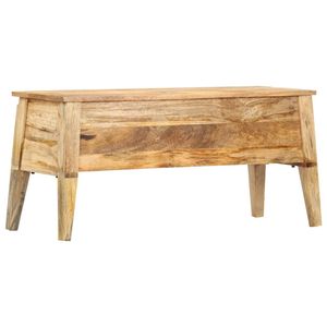 Caja de Almacenamiento Mediana de Madera de Mango Sólida, Mueble de Madera Natural para Sala de Estar - Product Image 1
