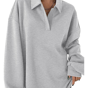 Custom Logo <b>Women</b> Jersey Fabric <b>Long</b> Sleeves Cotton Blend Knitted Drop-shoulder Regular Fit <b>Sweatshirt</b> <b>for</b> <b>Women</b> - Product Image 4