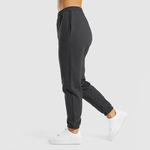 Pantalon de survêtement d'hiver personnalisé pour femme, en molleton épais, taille haute, avec bande latérale et logo gaufré, fermeture à cordon de serrage - Product Image 2