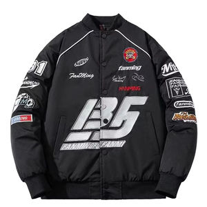 Blouson Bomber Homme Décontracté Vintage Teint Uni Style Hip-hop Urbain Américain Grande Taille Automne Hiver - Product Image 1