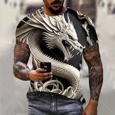 T-shirt imprimé pour homme de haute qualité avec motif numérique 3D par sublimation, manches courtes, col rond, coupe ample, décontracté - Product Image 2