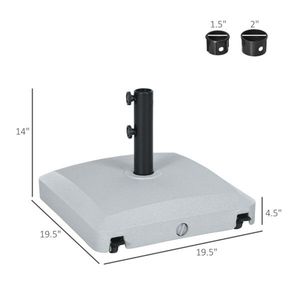Base per Ombrellone Quadrato da Giardino in Acciaio Inossidabile per Patio, Ristorante, Hotel, Spiaggia, Piscina, Raggio 3m, Struttura in Acciaio - Product Image 3