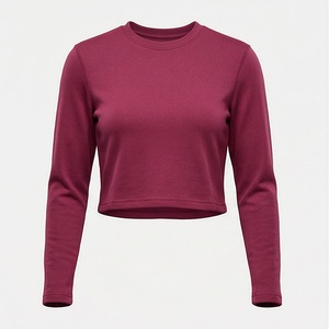 Camisetas Cortas para Mujer, Estilo Holgado, Ropa Urbana, Manga Larga, Personalizadas, 100% Algodón Premium, Prendas Casuales a la Moda - Product Image 1