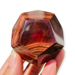 Piedra de Ojo de Tigre Rojo Natural, Dodecaedro de Cristal, Piedra Geométrica, Dodecaedro de Ágata, Gema Curativa, Venta al por Mayor - Product Image 2