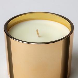 Elegant Design gold glass candle <b>jar</b> scented soy wax candle metallic finish candle holder premium aromatherapy candle - Product Image 6